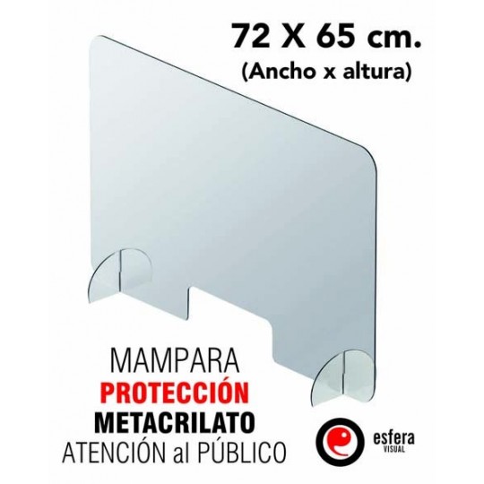 Mampara protección covid 72 x 65 cm