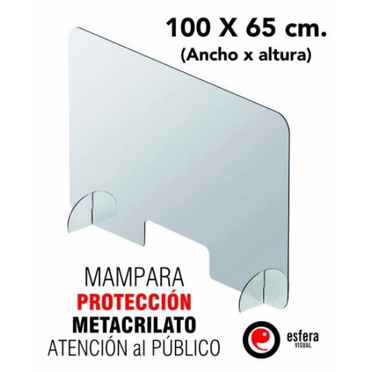 Mampara protección covid 100 x 65 cm