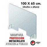 Mampara protección covid 100 x 65 cm