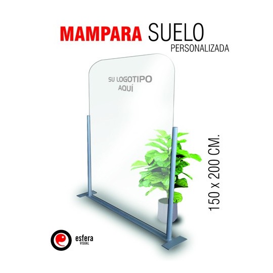 Mampara suelo metacrilato 1,5 x 2 mts.