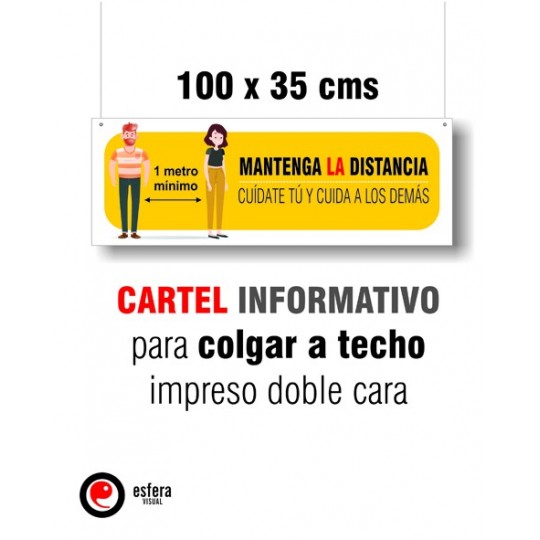 Cartel pvc 3 mm. techo 100x35 cm.