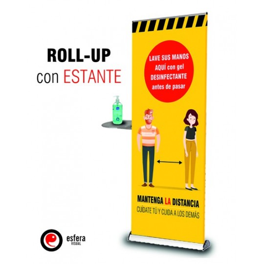 Roll up COVID con estante 80x200 cm