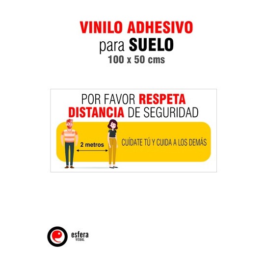 pack 2 Adhesivos suelo distancia seguridad