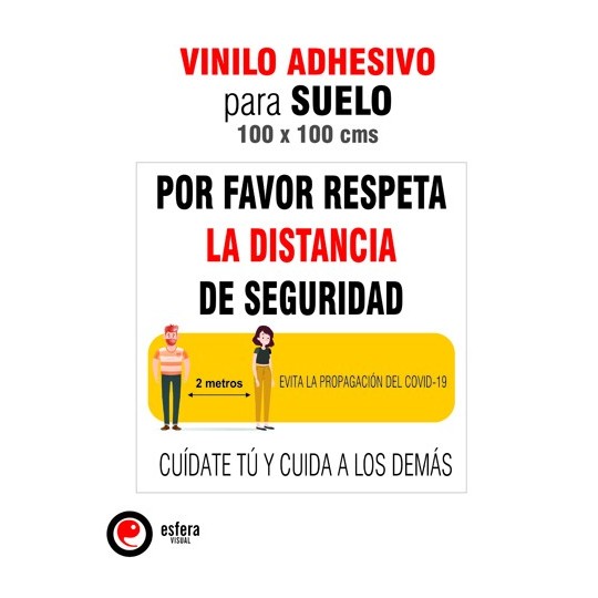 Pack 2 Adhesivos Suelo Distancia Seguridad 1x1