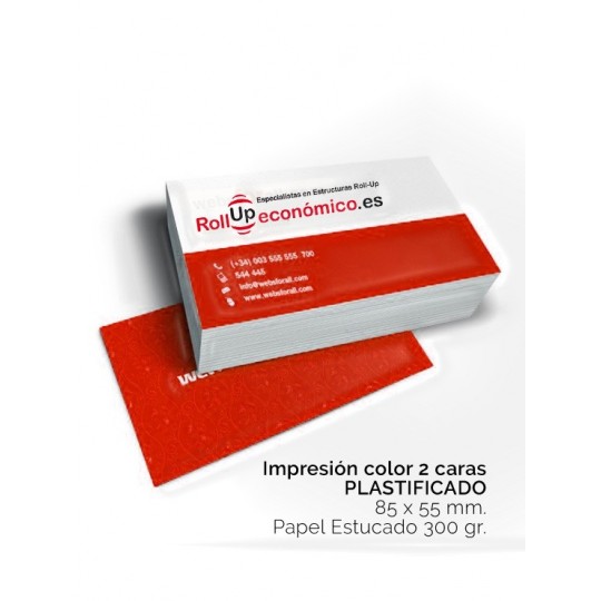 Tarjeta comercial 2 caras plastificada